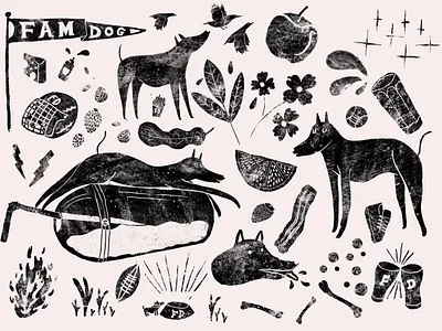 FAMILY DOG branding diner dog element family food illustraion photoshop