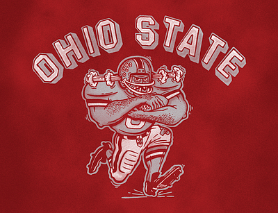 Ohio State 80s 90s collage football illustration ohio ohio state retro screenprint sports vintage