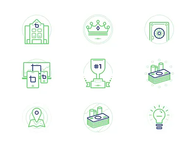 BrokerTrust Icons blue branding cid circular duotone green icon icons illustration symbol ui vector