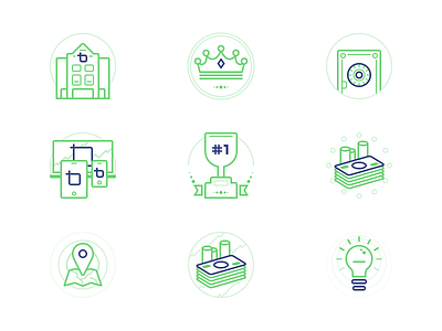 BrokerTrust Icons blue branding cid circular duotone green icon icons illustration symbol ui vector