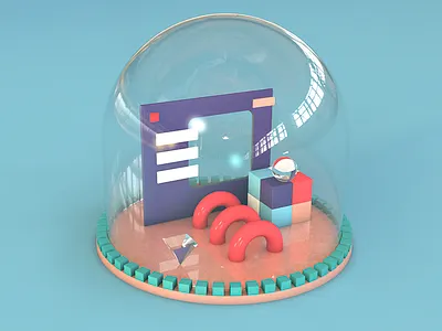 3d glass cap no. 1 3d cap cinema4d composition dome