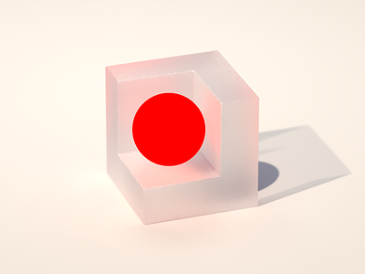 Replacement 3d 3d shape bold brand branding concept cube design geometric glass illustration minimalist red refraction replacement simple transparent