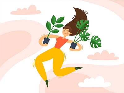 Plants Forever! cartoon character flat illustration plant vector