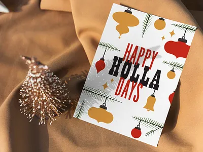Holla Days Seasonal Card card christmas card holiday letterpress ornaments seasonal