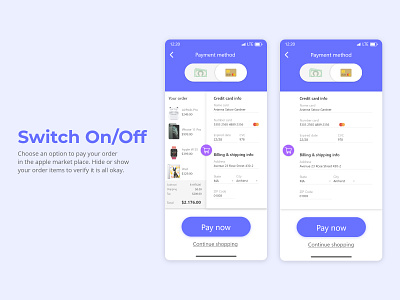 Switch On/Off / DailyUI Challenge #15 adobe adobexd app appdesign application branding design designer payment switch switch button switcher ui design uxdesign