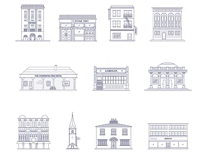 Buildings: Zeitgeist, Regency Ballroom architecture building city illustration lines monochrome