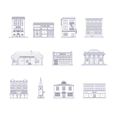 Buildings: Zeitgeist, Regency Ballroom architecture building city illustration lines monochrome