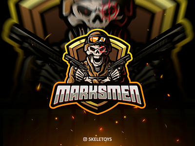 DEATHSHOT cartoon character csgo design esportlogo esports guns gunslinger illustration logo mascot mascot character skull skull logo streamer