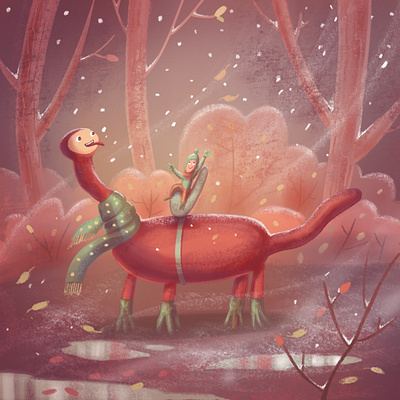 First snow childrenbookillustration kidillustration