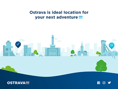 Feel Ostrava!!! NO. 2 animation design flat illustration landing page vector