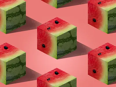 Isometric Watermelon Cubes craft beer design isometric isometric art isometric design isometric illustration perspective photography photoshop photoshop art