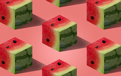 Isometric Watermelon Cubes craft beer design isometric isometric art isometric design isometric illustration perspective photography photoshop photoshop art