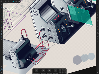 Processing Machines affinity designer concept illustration infographic information design isometric machine process processor