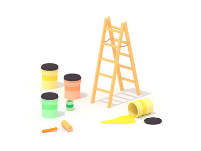 Fresh Paint 3d blender illustration low poly lowpoly minimalist