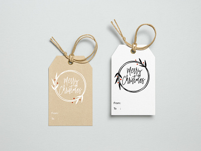 Merry Christmas Tag christmas design dribbbleweeklywarmup illustration logo minimal