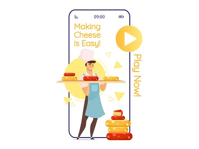 Do you wanna play? :) app beer cartoon characters cheese concept design game interface mobile mobile app design play button professional screen smartphone ui video