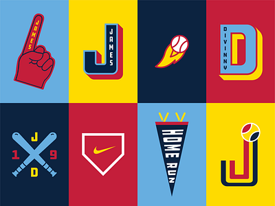 Baby James "Poster Wall" baseball baseball bat branding d ddc hardware design flag foam finger icon design identity identity design illustration logo nike pennant poster sports sports design typography vector