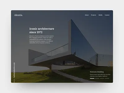 Akunta - architecture studio landing page architecture landing page landing page design minimalist minimalistic simple design ui user experience user inteface ux web website website design