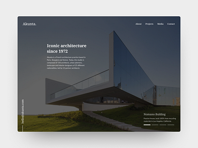 Akunta - architecture studio landing page architecture landing page landing page design minimalist minimalistic simple design ui user experience user inteface ux web website website design