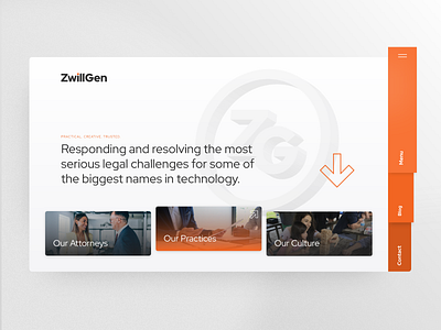 Tech Law Firm – Hero Treatment Concept branding design hero section homepage icon identity identity branding identity design landingpage law lawyer logo logo design orange tech ui uidesign ux web website