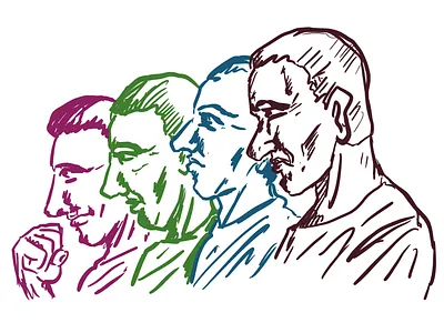 Profile display face man profile side