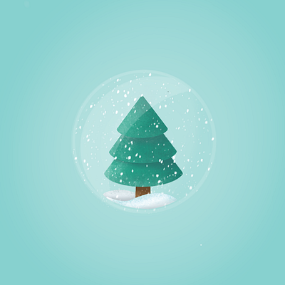 Christmas Tree Snow Globe christmas design flat graphic design illustration ipad pastel pastel color procreate procreateapp
