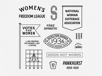 Women's Freedom League blackletter brand branding design lettering logo monogram suffrage type typography vintage women