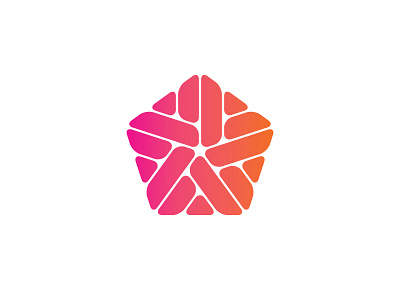 Ethereality Logo design geometric gradient logo logomark mark penagon symmetrical vector