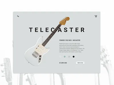 Daily UI Challenge - Day 12 daily 100 challenge day 12 design ecommerce ecommerce design guitar music sketch ui ux ux design
