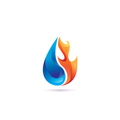 Water and Fire concept design drop fire illustration logo logo design logogram logotype symbol vector water