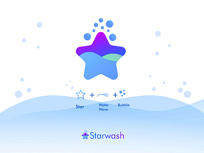 Starwash App Project - The Logo app branding design flat icon illustrator logo minimal vector