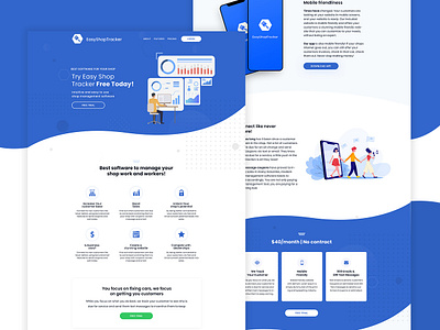 Easy Shop Tracker landing page landing page ui photoshop uidesign uiux webdesign