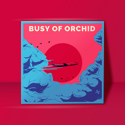 01 Sky Lean airline airplane album art album artwork album cover album cover design branding design design art designs flat fly high illustration light music music art music branding plane sky