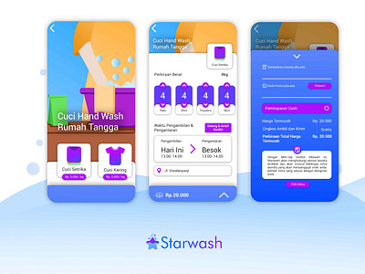 Starwash App Project - The Order Screen app design flat illustration ui ux vector