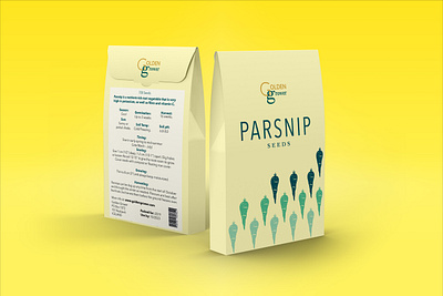 Parsnip Seed Packaging - Vegetable Seeds brand packaging graphic design graphics illustration package design packaging packaging design packaging illustration packaging mockup print print design seed packaging seeds vegetable seed packaging vegetable seeds