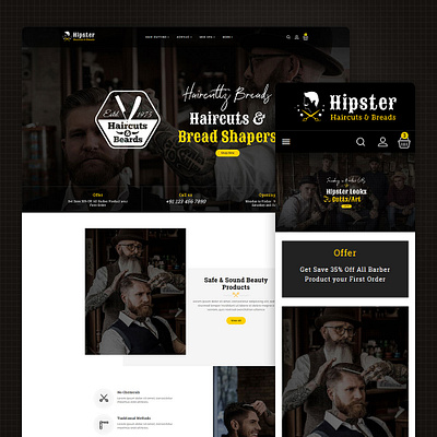 Hipster – Haircuts & Beard – eCommerce Responsive Theme opencart responsive templatetrip theme woocommerce wordpress