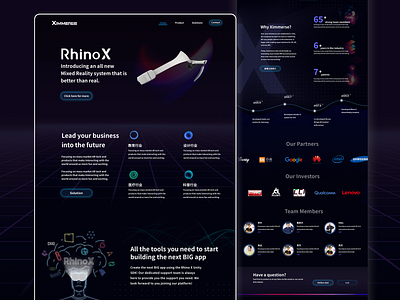 Ximmerse_Website_UI/UX Design ar art dark dark ui illustration ui vr website