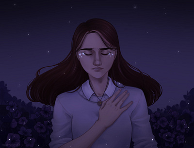 depression digital art digitalart illustration ipad procreate sadness self portrait tears