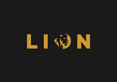 Lion Logo clean design flat icon illustration illustrator lettering logo minimal typography vector