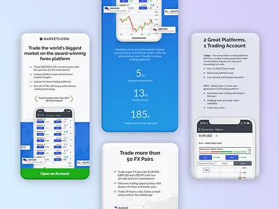 Trading Platform Landig Page blue currencies daniel design digital dziuba landing landing page landingpage trading ui web web design webdesign