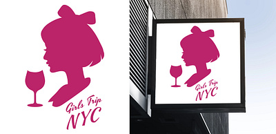 Girls Trip NYC Logo Concept brand identity branding design flat icon logo logo design minimal typography vector