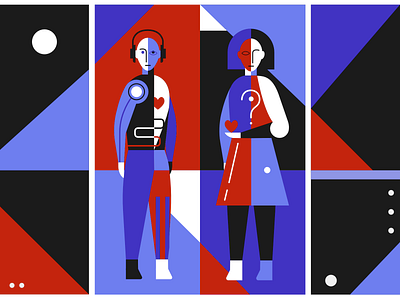 Avant garde dream affinity affinitydesigner avantgarde flat graphicdesign malevich people vector