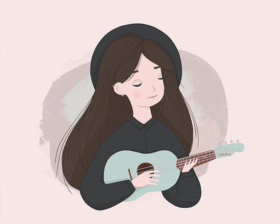 Girl & ukulele art character girl illustration music person photoshop portrait romantic self portrait ukulele