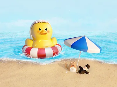 Angee c4d cat character characterdesign doll duck illustration