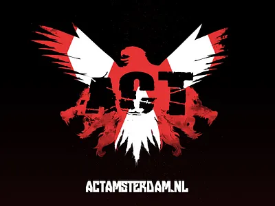 ACT Amsterdam adobe illustrator black combat eagle illustration photoshop red training white wolf wolves