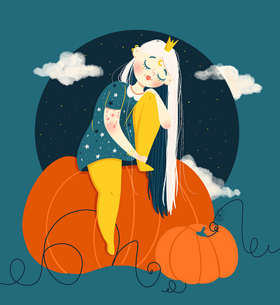 Halloween queen character digital illustration digitalart halloween illustration ipadpro procreate procreate art pumpkin