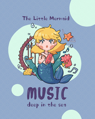 🎶 illustration little mermaid music