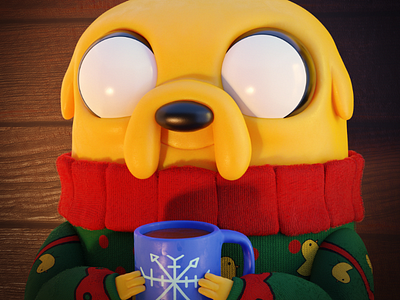 Ready for presents? 3d b3d cartoon character chepetusa dog fanart guaterender jake