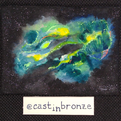Bioshop I alien fantasy art illustration space traditional art watercolour