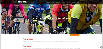 Amy's Army of Cancer Warriors design ux web